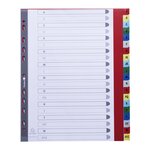 Intercalaires imprimés alphabétique PP 12/100e - 20 positions - A4+ - Assorties vives x 20 EXACOMPTA