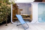 Chilienne de jardin pliable - 4 positions - O'Sun - Bleu - Dimensions : 96 x 55 x 98 cm