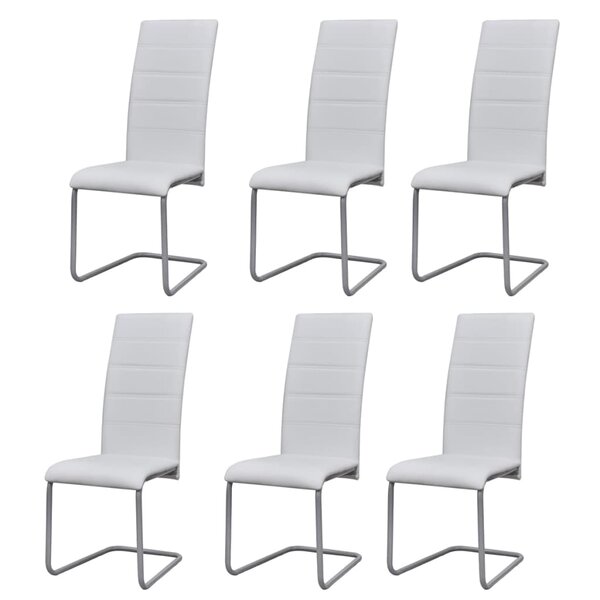 vidaXL Chaises à manger cantilever lot de 6 blanc similicuir