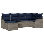 vidaXL Ensemble de canapé de jardin Gris polyrotin