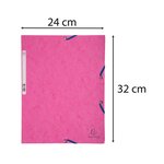 Chemise 3 Rabats À Élastiques Carte Lustrée 400g/m2 - A4 - Rose - X 25 - Exacompta