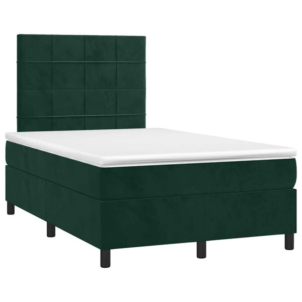 vidaXL Sommier à lattes de lit avec matelas vert foncé 120x190 cm