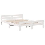 vidaXL Cadre de lit sans matelas blanc 140x200 cm bois de pin massif