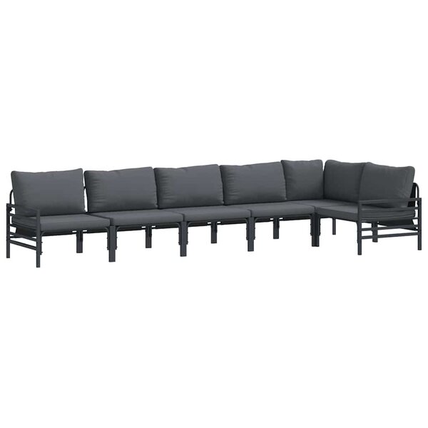 vidaXL Ensemble de canapé de jardin 6 Pièces Anthracite Acier