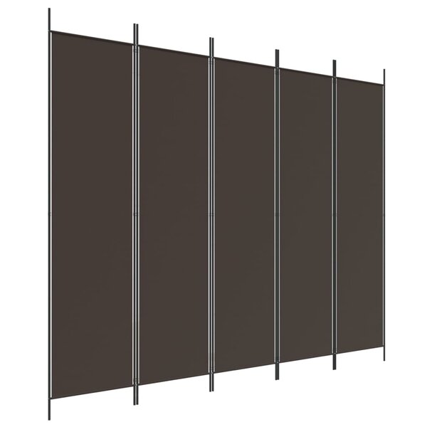 vidaXL Cloison de séparation 5 panneaux Marron 250x200 cm Tissu