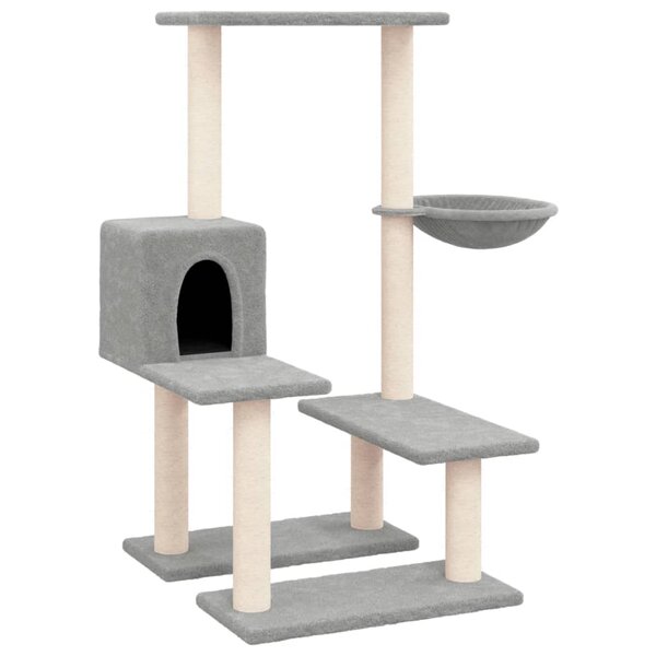 vidaXL Arbre à chat avec griffoirs en sisal Gris clair 94 5 cm