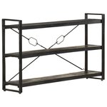 vidaXL Bibliothèque à 3 niveaux Noir 140x30x80 cm Bois de manguier