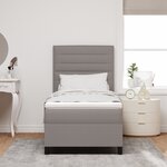 vidaXL Lit Box Spring avec Matelas Taupe 100x200 cm Tissu