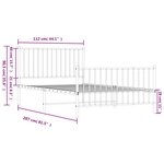 vidaXL Cadre de lit métal sans matelas et pied de lit blanc 107x203 cm