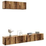 vidaXL Meubles TV muraux 3 Pièces vieux bois 100x30x30 cm bois ingénierie