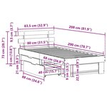 vidaXL Cadre de lit avec tiroir Blanc 80 x 200 cm Bois massif en pin