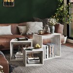 vidaXL Tables gigognes 3 Pièces Gris béton Aggloméré
