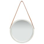 vidaXL Miroir mural avec sangle 40 cm Argenté