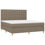 vidaXL Sommier à lattes de lit et matelas et LED Taupe 160x200cm Tissu
