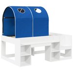 vidaXL Lit avec Tunnel 4 Pièces Blanc et bleu Bois d'ingénierie