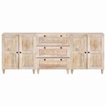 vidaXL Buffet 3 Pièces Blanc 60 x 33 x 75 cm bois de manguier massif