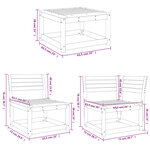 vidaXL Salon de jardin 4 Pièces bois massif de pin