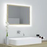 vidaXL Miroir LED de salle de bain Chêne sonoma 60x8 5x37 cm Acrylique