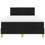 vidaXL Lit à ressort LED avec matelas Noir 120 x 200 cm tissu