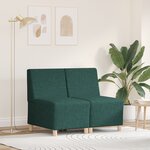 vidaXL Fauteuil Sofa Gris Clair 55 cm Tissu 2 Pièces Vert foncé