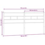 vidaXL Tête de lit chêne fumé 193 cm fer et bois d'ingénierie