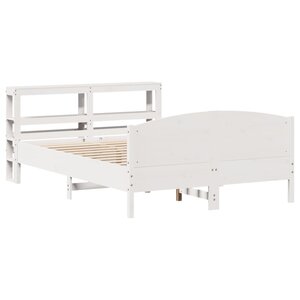 vidaXL Cadre de lit sans matelas blanc 140x190 cm bois de pin massif