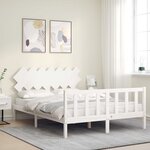 vidaXL Cadre de lit sans matelas blanc bois de pin massif