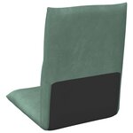 vidaXL Fauteuil de sol ajustable Vert Mer Velours