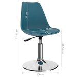 vidaXL Chaises à manger pivotantes lot de 2 turquoise similicuir