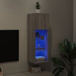 vidaXL Meuble TV avec lumières LED sonoma gris 30 5x30x90 cm
