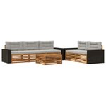 vidaXL Ensemble de canapés d'extérieur 6 pc Naturel et gris clair