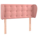 vidaXL Tête de lit avec oreilles Rose 93x23x78/88 cm Velours