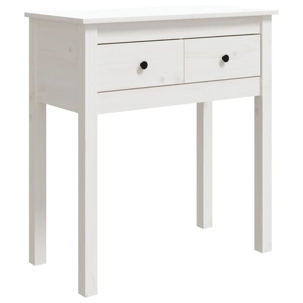 vidaXL Table console Blanc 70x35x75 cm Bois massif de pin
