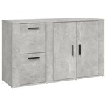 vidaXL Buffet Gris béton 100x33x59 5 cm Bois d'ingénierie