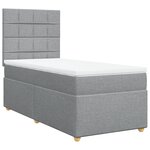 vidaXL Sommier à lattes de lit avec matelas gris clair 80x200 cm tissu