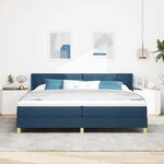 vidaXL Lit à ressorts avec matelas Bleu 200 x 200 cm tissu