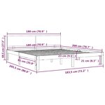 vidaXL Cadre de lit bois massif 180x200 cm super king