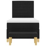 vidaXL Lit à Ressorts avec Matelas & Banc Noir 100x200 cm Tissu