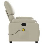 vidaXL Fauteuil inclinable de massage Crème Similicuir