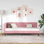 vidaXL Cadre de lit d'angle avec tête de lit Rose 80 cm x 200 cm tissu