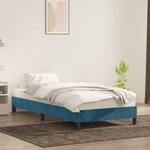 vidaXL Cadre de lit sans matelas bleu foncé 100x220 cm velours