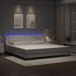 vidaXL Cadre de lit avec LED sans matelas blanc 200x200 cm