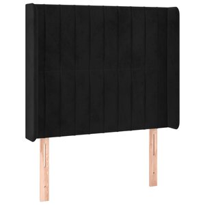 vidaXL Tête de lit avec oreilles Noir 83x16x118/128 cm Velours
