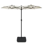 vidaXL Parasol de jardin à double tête avec LED blanc sable 316x145 cm