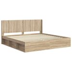 vidaXL Cadre de lit avec rangement et tête de lit Chêne Sonoma
