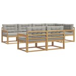vidaXL Ensemble de canapés d'extérieur 6 pc Blanc et gris clair