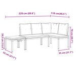 vidaXL Ensemble de banc de jardin avec coussins 3 Pièces noir