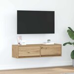 vidaXL Meuble TV chêne artisanal 100 x 31 x 25.5 cm Bois d'ingénierie