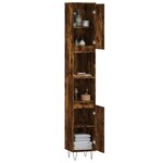 vidaXL Armoire de bain chêne fumé 30x30x190 cm bois d'ingénierie