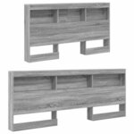 vidaXL Tête de lit de rangement Gris Sonoma 160 cm Bois d'ingénierie